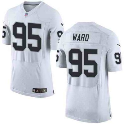 Nike Raiders #95 Jihad Ward White Men's Stitched NFL New Elite Jersey