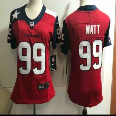 Women's Houston Texans #99 J.J. Watt Red Special Edition Stitched NFL Jersey(Run Small)