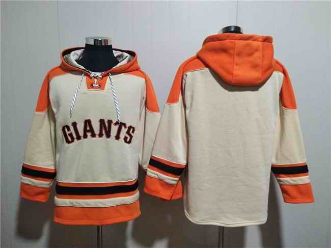 Men's San Francisco Giants Blank Cream Ageless Must-Have Lace-Up Pullover Hoodie