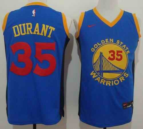 Warriors #35 Kevin Durant Blue Red No. Fashion Stitched NBA Jersey