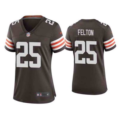 Women's Cleveland Browns #25 Demetric Felton 2020 New Brown Stitched Jersey(Run Small)