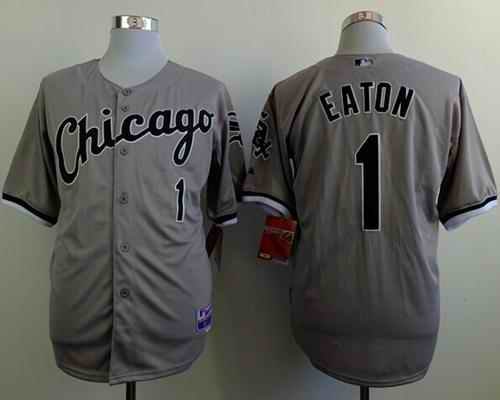 White Sox #1 Adam Eaton Grey Cool Base Stitched MLB Jersey