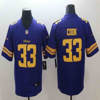 Men's Minnesota Vikings #33 Dalvin Cook Purple Color Rush Limited NFL Stitched Jersey