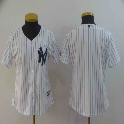 Women's New York Yankees White Cool Base Stitched MLB Jersey(Run Small)