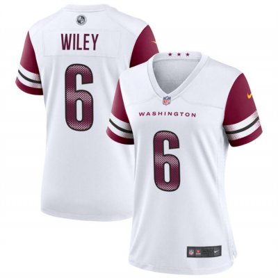 Women's Washington Commanders #6 Michael Wiley White Stitched Jersey(Run Small)