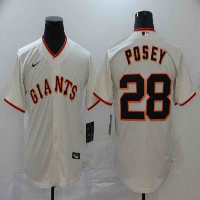 Men's San Francisco Giants #28 Buster Posey White Cool Base Stitched MLB Jersey