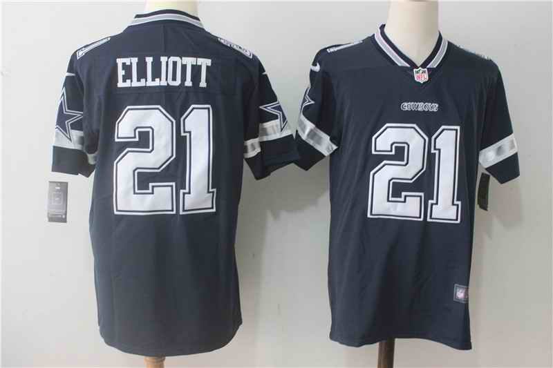 Men's Nike Dallas Cowboys #21 Ezekiel Elliott Navy Blue Team Color Stitched NFL Vapor Untouchable Limited Jersey