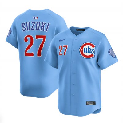 Men's Chicago Cubs #27 Seiya Suzuki Blue 2024/25 2nd Alternate Limited Stitched Baseball Jersey