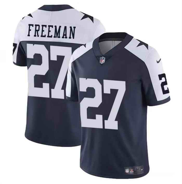 Men's Dallas Cowboys #27 Royce Freeman Navy/White Thnaksgiving Vapor Untouchable Limited Stitched Football Jersey