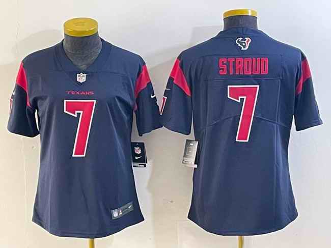 Women's Houston Texans #7 C.J. Stroud Navy Color Rush Vapor Untouchable Limited Stitched Jersey (Run Small)