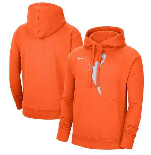 Women Blank Orange Pullover Hoodie