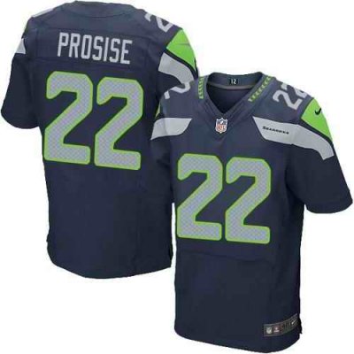 Nike Seahawks #22 C. J. Prosise Steel Blue Team Color Men's Stitched NFL Elite Jersey