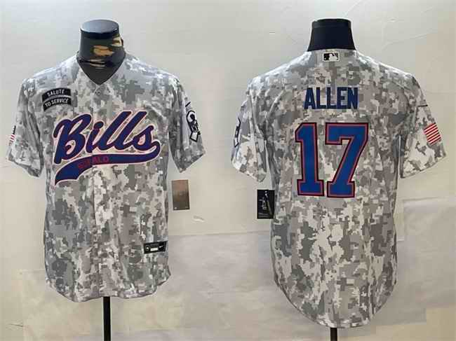 Men's Buffalo Bills #17 Josh Allen 2024 Arctic Camo Salute to Service Stitched Baseball Jersey