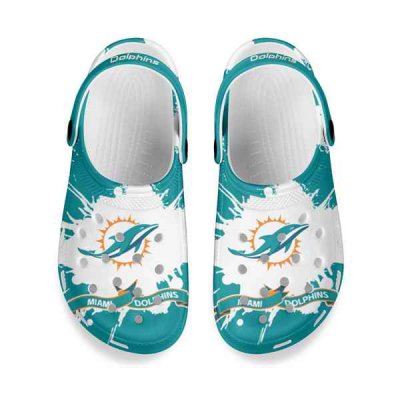 Men's Miami Dolphins Bayaband Clog Shoes 001