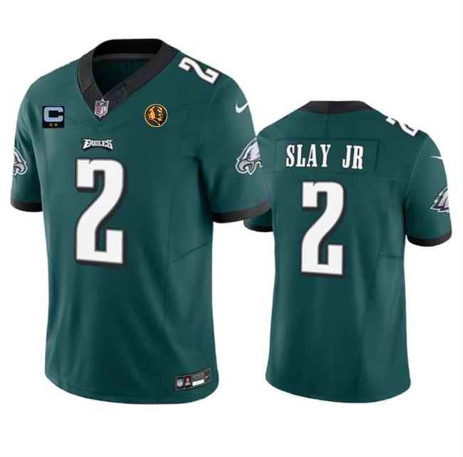 Men's Philadelphia Eagles #2 Darius Slay JR Green 2023 F.U.S.E. With 2-star C Patch And John Madden Patch Vapor Limited Stitched Football Jersey