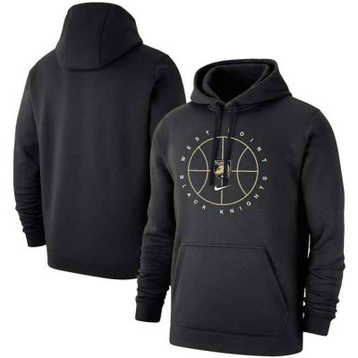 Men's Army Black Knights Black Basketball Icon Club Fleece Pullover Hoodie