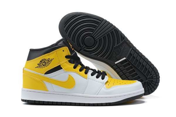 Women's Running Weapon Air Jordan 1 White/Yellow Shoes 088