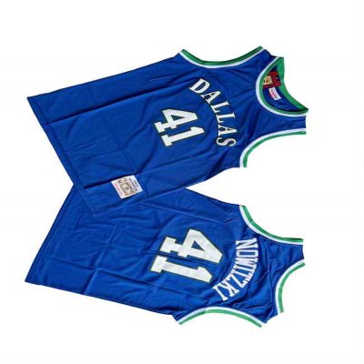 Men's Dallas Mavericks #41 Dirk Nowitzki Blue Stitched Jersey