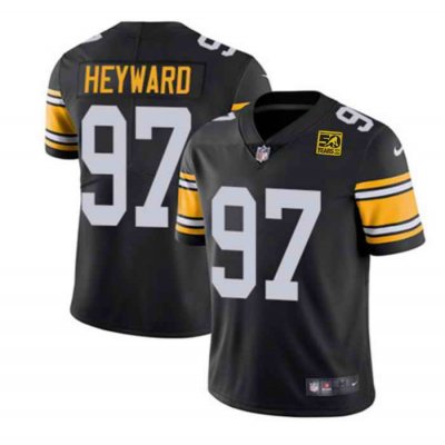 Men's Pittsburgh Steelers #97 Cameron Heyward Black 2023 50th Anniversary Vapor Untouchable Limited Jersey