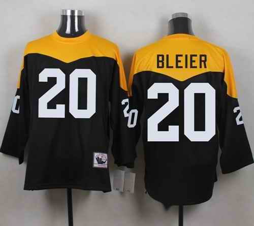 Mitchell And Ness 1967 Steelers #20 Rocky Bleier Black/Yelllow Throwback Men's Stitched NFL Jersey