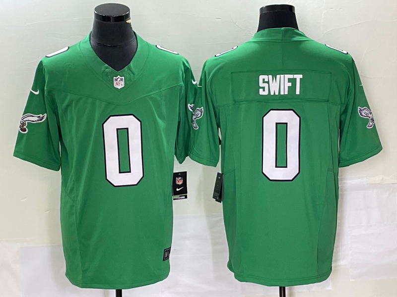 Men's Philadelphia Eagles #0 D'andre andre Swift Green 2023 F.U.S.E. Vapor Untouchable Stitched Football Jersey