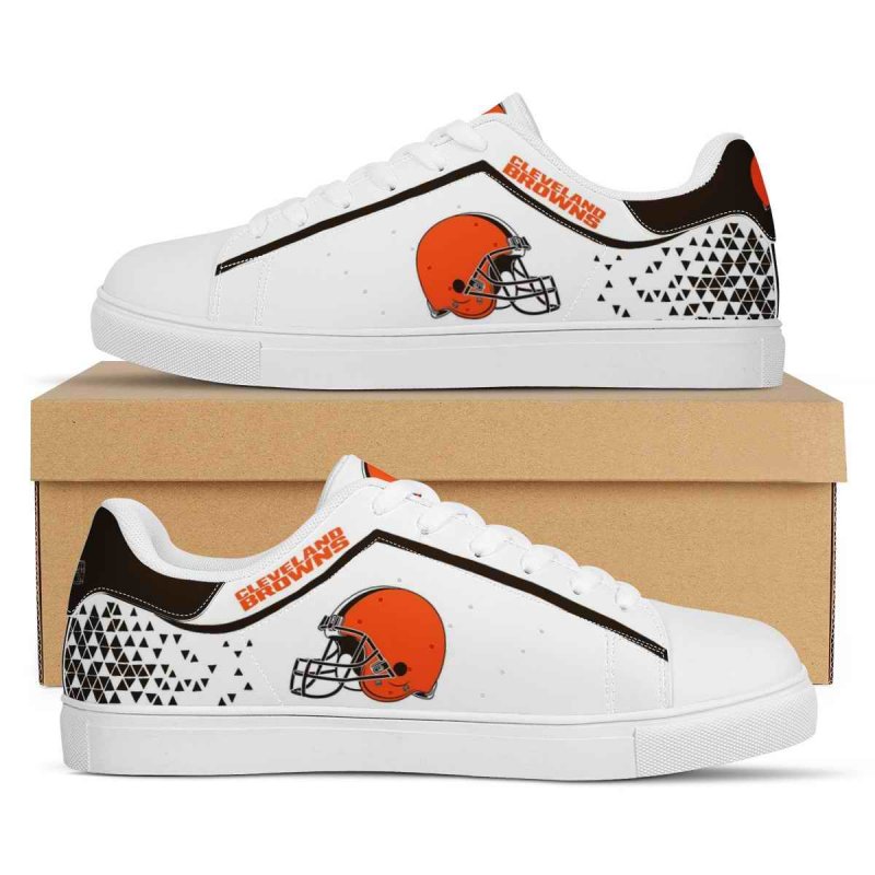 Women's Cleveland Browns Low Top Leather Sneakers 001