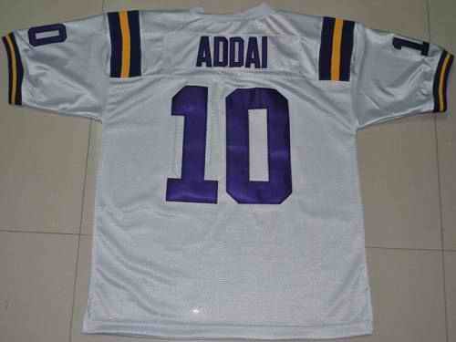 LSU Tigers #10 Joseph Addai White Stitched NCAA Jersey