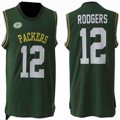 Nike Packers #12 Aaron Rodgers Green Team Color Men's Stitched NFL Limited Tank Top Jersey