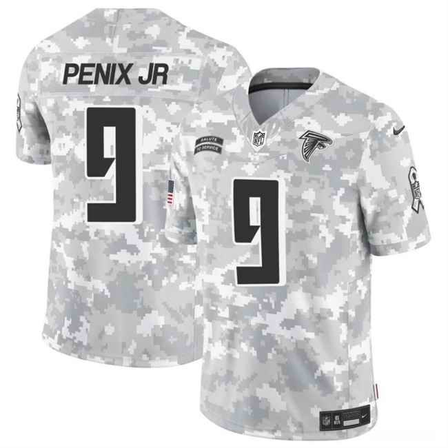 Men's Atlanta Falcons #9 Michael Penix Jr.  2024 F.U.S.E Arctic Camo Salute to Service Limited Stitched Football Jersey