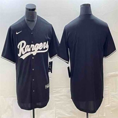 Men's Texas Rangers Blank Black Cool Base Stitched Baseball Jersey