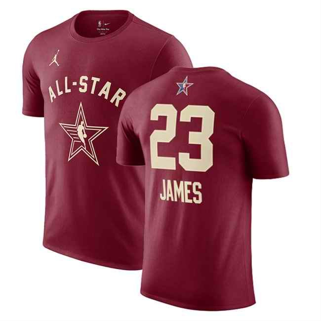 Men's 2024 All-Star #23 LeBron James Crimson T-Shirt