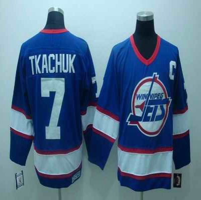 Jets #7 Keith Tkachuk Stitched Blue CCM Throwback NHL Jersey