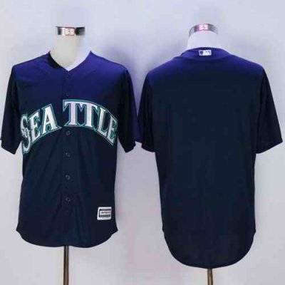 Mariners Blank Navy blue New Cool Base Stitched MLB Jersey