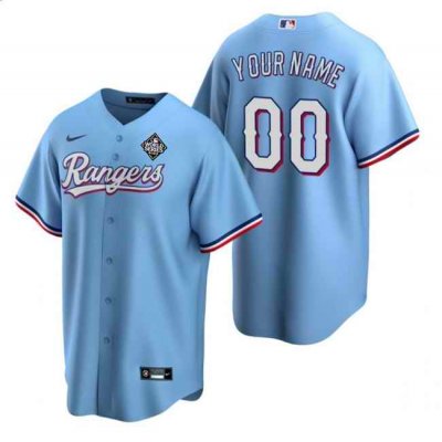 Men's Texas Rangers Active Player Custom Blue 2023 World Series Stitched Baseball  Jersey