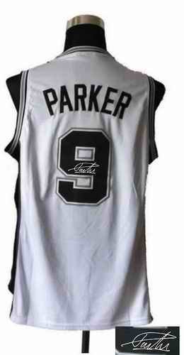 Revolution 30 Autographed Spurs #9 Tony Parker White Stitched NBA Jersey