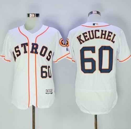 Astros #60 Dallas Keuchel White Flexbase Authentic Collection Stitched MLB Jersey