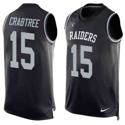 Nike Raiders #15 Michael Crabtree Black Team Color Men's Stitched NFL Limited Tank Top Jersey