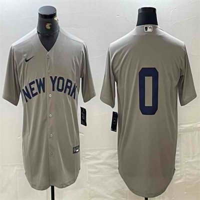 Men's New York Yankees #0 Marcus Stroman Grey Cool Base Stitched Baseball Jersey