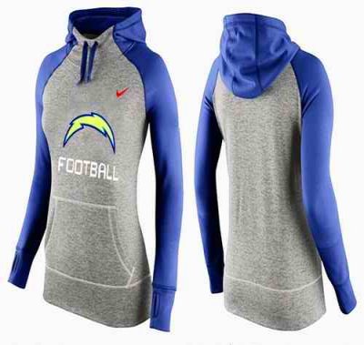 Women's Nike San Diego Chargers Performance Hoodie Grey & Blue_1