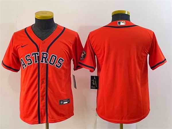 Toddler Houston Astros Blank Orange With Patch Stitched Baseball Jersey