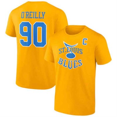 Men's St. Louis Blues #90 Ryan O'Reilly Yellow T-Shirt