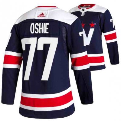 Men's Washington Capitals #77 T.J. Oshie Navy Pro Stitched Jersey