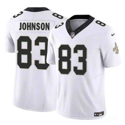 Men's New Orleans Saints #83 Juwan Johnson White 2023 F.U.S.E. Vapor Untouchable Limited Stitched Jersey