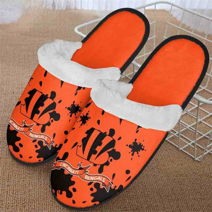 Men's Cincinnati Bengals Team Logo Staycation Slippers/Shoes(Pls check description for details) 001