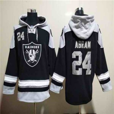 Men's Las Vegas Raiders #24 Johnathan Abram Black Ageless Must-Have Lace-Up Pullover Hoodie