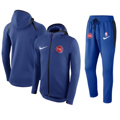 Men's Detroit Pistons Blue Warmup Hoodiesuit