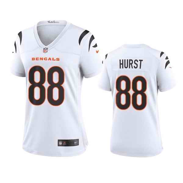 Women's Cincinnati Bengals #88 Hayden Hurst White Stitched Game Jersey(Run Small)