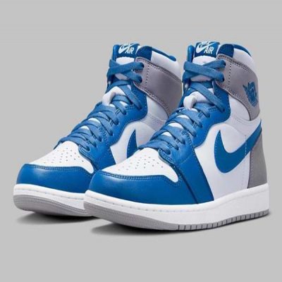 Men's Running Weapon Air Jordan 1 Blue White Shoes 0354