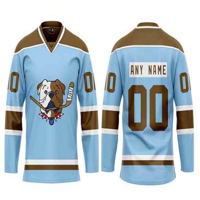 Men's Sudbury Blueberry Bulldogs Custom Blue Stitched Jersey