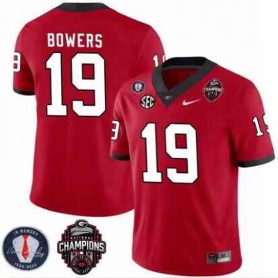 Men's Georgia Bulldogs Custom Red 2022 National Champions Stitched Football Jersey